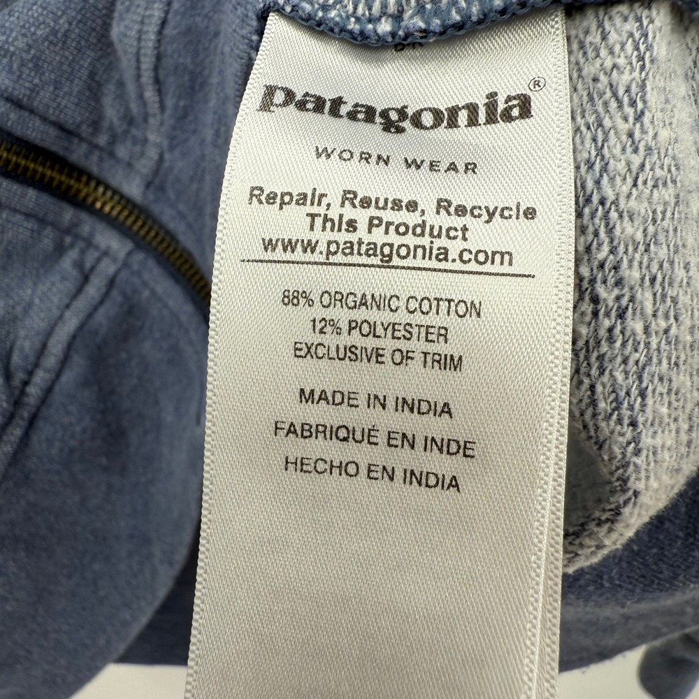 Patagonia Fitz‎ Roy Scope Organic Cotton Full Zip Hoodie Sweatshirt Blue Small - Picture 6 of 7
